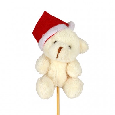 TUTOR OSO DE PELUCHE DE NAVIDAD 7X5CM + PALO DE 50CM